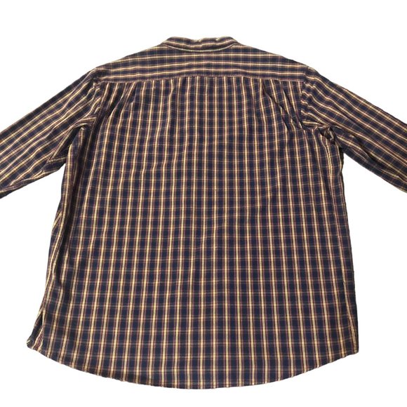 CE Schmidt Workwear Shirt Mens 2XLT Tall Used Navy Brown Tan Plaid - Picture 4 of 14